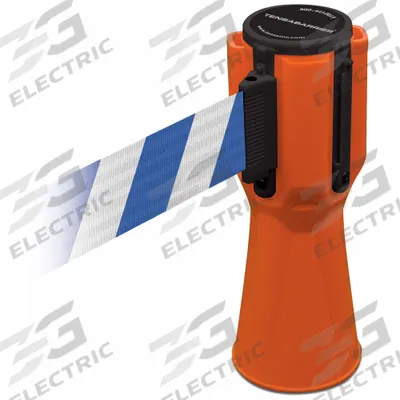 TENSABARRIER Barrier Tape: Blank, 3/4 ft Overall Ht, 9 in Belt Ht, Plastic, 11 7/8 ft Max Belt Lg - Barrier Tape Belts for Traffic Cones