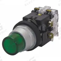 EATON Illuminated Push Button: Illuminated, Extended Profile, Metallic, 30 mm, 1NO (MPN HT8GBGAF7). Key specifications — Brand: EATON; Action: Momentary; Series: HT800; Push Button Material Type: Metallic.