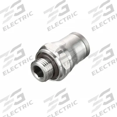 LEGRIS Push-Fit Adapter Fitting: 1/8 mm Pipe x 8 mm OD Size, BSPP x Push-to-Connect - Stainless Steel Tube Fittings