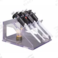Lab Storage System: 10 1/4 in Overall Wd, 7 in Overall Ht, 8 7/8 in Overall Lg, PETG, Clear (MPN BTSYSPIPRK). Key specifications — Material: PETG; Mounting Location: Benchtop; Color: Clear; Product Type: Pipette Rack; Total Holding Capacity: (4) Pipettes; Brand: POLTEX.