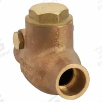APPROVED VENDOR Swing Check Valve: Swing, Inline Valve Body, 1/2 in Pipe Size, Sweat x Sweat, Bronze (MPN 10F307). Key specifications — Brand: APPROVED VENDOR.