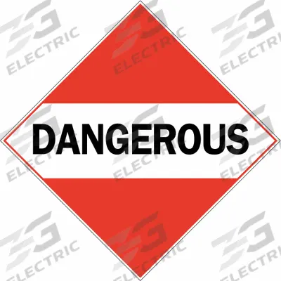 BRADY Container Placard: Dangerous, 10 3/4 in x 10 3/4 in, 10 3/4 in Label Ht