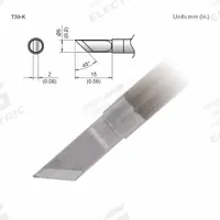 HAKKO Soldering Tip: T39 Series, Knife, 5 mm W, 15 mm Lg (MPN T39-K). Key specifications — Brand: HAKKO; Compatible Handpiece Manufacturer Model Number: FX-9702; Manufacturer Part Number: T39-K.