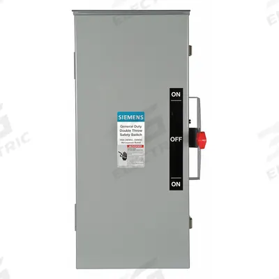 Siemens Safety Switch: Non-Fusible, 100 A, Three Phase, 240V AC, Galvanized Steel - Non-Fusible Safety Switches