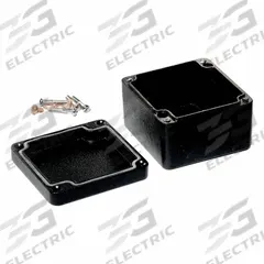 HAMMOND Enclosure: Die-Cast Aluminum, 2 in x 3 in x 2 in, NEMA 12/13/4/4X/6/6P, Screw On (MPN 1590Z110BK). Key specifications — Brand: HAMMOND; Closure Method: Screws; Knockouts: Not Included.