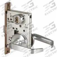 BEST Door Lockset: Storeroom Lever Locksets, Chrome, ADA Compliant, Interchangeable Core (MPN 45H7D15H626LHRB). Key specifications — Ligature Resistance: Not Ligature-Resistant; Brand: BEST; Lockset Function ANSI Code: F07; Visual Indicator Message: No Message; Lockset Style: 40H Rose; ADA Compliant: Yes; Finish: Satin Chromium-Plated : Stainless Steel.