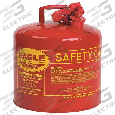 EAGLE Type I Safety Can: For Use With Flammables, 5 gal Capacity, Powder Coated Steel - Flammable Liquids Safety Cans