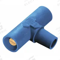 Paralleling Tee: Male-Male-Female, Blue, 600V AC/600V DC, 400 A, Series 16 (MPN HBLPTBL). Key specifications — Brand: HUBBELL; Gender Configuration: Male-Male-Female.