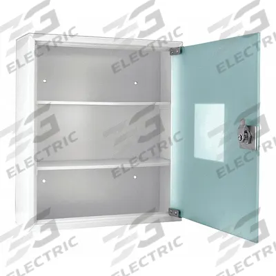 BARSKA Supply Cabinet: 12 3/8 in x 4 in x 14 1/8 in, 3 Shelves, 1 Doors, Keyed - Compact Metal Wall-Mount Medical Cabinets