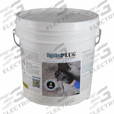 JE TOMES Hydraulic Cement: Hydroplug, Cement, 10 lb Container Size, Pail