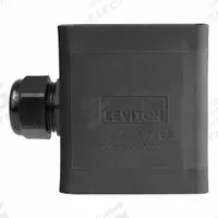 LEVITON Portable Outlet Box: Portable Outlet Box, 1 Gangs, 3R, Black, 3 7/8 in Overall Ht (MPN 3099-2E). Key specifications — Color: Black; Brand: LEVITON.