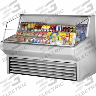 TRUE REFRIGERATION Refrigerated Merchandiser: 43 3/8 in x 60 1/8 in x 30 1/8 in, Silver - Open Refrigerator Merchandisers