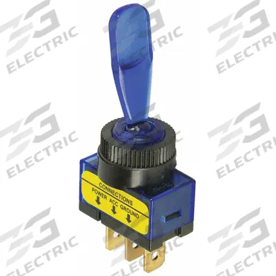 BATTERY DOCTOR Automotive Switch: Toggle Switch, SPST, 3 Connections, On/Off, Blue - Automotive Toggle Switches