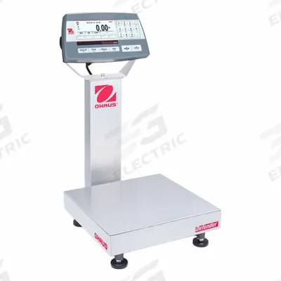OHAUS Industrial Bench Scale: 12 in x 12 in, Not IP Rated, Column-Mounted - Bench Scales with Column-Mounted Indicator
