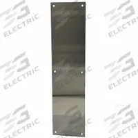 TRIMCO Door Push Plate: 4 in Wd, 16 in Ht, Stainless Steel (MPN 1001-3.630). Key specifications — Material: Stainless Steel; Operation Type: Push; Properties: Corrosion-Resistant; Brand: TRIMCO.