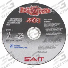 SAIT Abrasive Cut-Off Wheel: Type 1, 6" x 0.045" x 7/8", Zirconia Alumina, 36 Grit, Z-Tech (MPN 23327). Key specifications — Series: Z-Tech; Brand: UNITED ABRASIVES-SAIT.