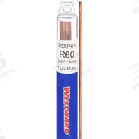 WESTWARD Gas Welding Rod: Carbon Steel, R60, 5/32 in x 36 in, 1 lb (MPN 30XP65). Key specifications — Yield Strength (Minimum Required): Not Rated; Tensile Strength (As Welded): 60 ksi; Yield Strength (As Welded): Not Specified; Brand: WESTWARD.