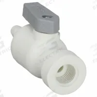 PARKER Manual Two-Way Ball Valve: 1/4 in, Polypropylene, Straight, Barb x FNPT, One-Piece, Lever (MPN PBPP4VFC4). Key specifications — Brand: PARKER; Handle: Lever.
