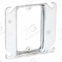 RACO Plaster Ring: Raised, 1/2 in Raised Ht, Steel, 4 in Overall Lg, 4 in Overall Wd (MPN 772). Key specifications — Brand: RACO; Material: Steel; Cover Design: Raised.