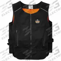 CHILL-ITS BY ERGODYNE Cooling Vest: Phase Change, 2XL/3XL, Black, Polyester Cotton, Upto 2 Hours (MPN 6260). Key specifications — attr101304: Unrated; attr101303: None; attr57172: Black; attr57160: Lightweight; attr57179: Polyester Cotton; attr101300: None; attr57148: CHILL-ITS BY ERGODYNE; attr57159: Rechargeable Ice Packs.