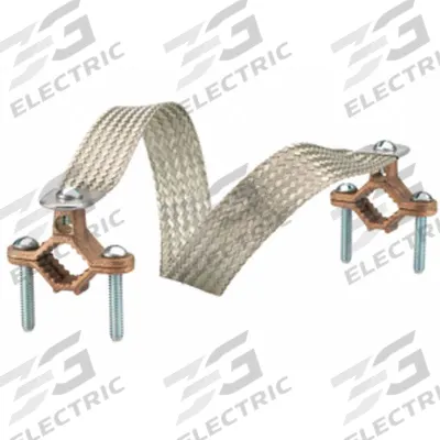 BRIDGEPORT FITTINGS Copper clamps: 190A Indoor, 225A Outdoor, Std Tongue - Grounding Braids With Clamps