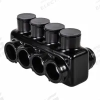 POLARIS Multitap Connector: 4 Port, Double-Sided Entry, 4 AWG – 500 kcmil Wire Size, Black (MPN IPLD500-4B). Key specifications — Body Material: Aluminum; Brand: POLARIS.