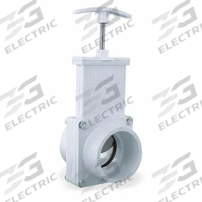 VALTERRA Gate Valve: 2 in Size, PVC, Rising, Slip x Spigot, 40 psi CWP, Lever - Rising Stem PVC General Purpose Gate Valves