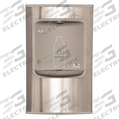 H2O TO GO Bottle Filler: On-Wall, Non-Refrigerated, Stainless Steel, Gray - On-Wall Bottle Fillers