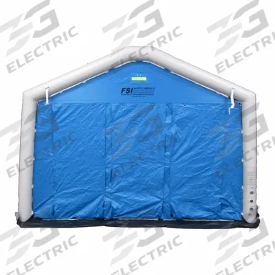 FSI Decontamination Shower: 12 Stations, 20 Spray Heads, Enclosed, Inflatable - Decontamination Showers