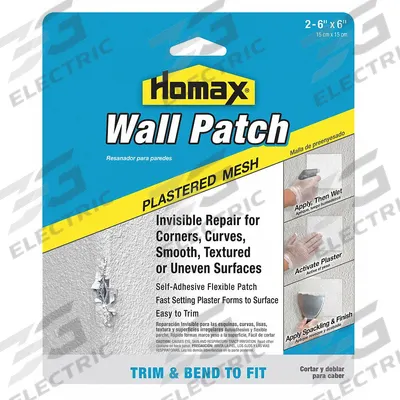 HOMAX Patching Compound: Wall Patch, 6 in x 6 in - Drywall Patches & Tape