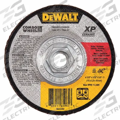 DEWALT Depressed Center Cut-Off Wheel: Type 27, 4 1/2" x 3/32" x 5/8"-11, Ceramic - Cool-Cutting Cut-Off Wheels for Carbon & Stainless Steel