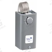 JOHNSON CONTROLS Line Volt Mechanical Tstat: Heat or Cool, Steel, 30° to 110°F, 3.5°F, 24 to 277V AC (MPN A28AA-4C). Key specifications — attr400419: 24 to 277V AC; attr400424: (2) SPDT, Open/Close on Rise; attr400415: 30° to 110°F; attr400417: 3.5°F; attr400418: Hydraulic Air Coil; attr400408: Heat or Cool; attr408361: JOHNSON CONTROLS; attr400410: Steel.