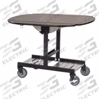 GENEVA Room Service Table Cart: 31 in Overall Ht, 36 in Overall Wd, Oval, 43 in Overall Lg, Black (MPN 74405). Key specifications — Brand: GENEVA.