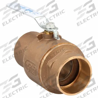 APOLLO Manual Two-Way Ball Valve: 3 in Size, Bronze, Straight, Sweat x Sweat - Bronze Ball Valves