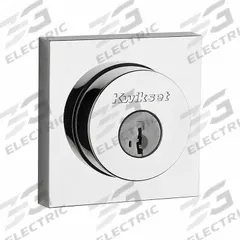 KWIKSET Single Cylinder Deadbolt: Cylindrical, 1 3/4 in Door Thick - Max, Chrome (MPN 158-SQT-26-SMT-6AL-STRKP-K3). Key specifications — ADA Compliant: No; Brand: KWIKSET; Finish: Bright Chromium-Plated; Keyway Type: Kwikset KW1; Includes Core: Core Included.
