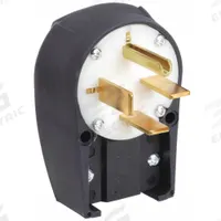 BRYANT Straight Blade Plug: 15-50P, 250V AC, 50 A, 3 Pole, 4 Blade, Black/White (MPN 8452ANPB)