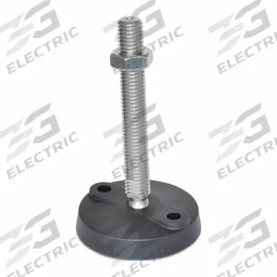 JW WINCO Male-End Leveling Mount: Swiveling Stud, 1/2"-13 Thread Size, 3.15 in - Vibration-Damping Male Leveling Mounts