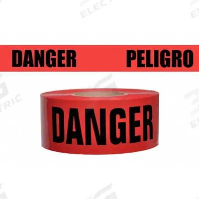 APPROVED VENDOR Barricade Tape: 1,000 ft Lg, 3 in Wd, Danger/Peligro Legend, Polyethylene - Bilingual Messaging Barrier Tape