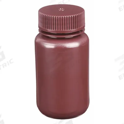 APPROVED VENDOR Reagent Bottle: HDPE, 250 mL, 8 fl oz, Closure Included, Amber, 43-415 mm - HDPE Wide Mouth Round Lab Bottles