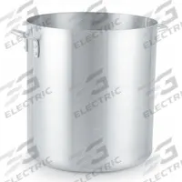 VOLLRATH Stock Pot: 32 qt Capacity, Aluminum, 4.9 mm Gauge, NSF Certified, Riveted Handle (MPN 7308). Key specifications — NSF Certified: Yes; Handle Type: Riveted; Body Material: Aluminum; Brand: VOLLRATH; Lid Included: No.
