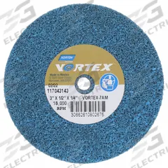NORTON Bond Non Woven Wheel: 3 in Dia x 1/2 in W, 1/4 in Arbor Hole, Aluminum Oxide, Fine, Hard (7) (MPN 66261080267). Key specifications — Series: Bear-Tex Vortex Rapid Blend; Brand: NORTON.