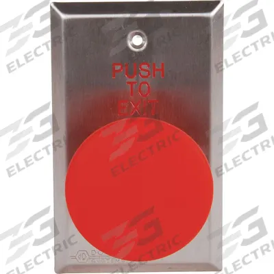 DORTRONICS Exit Push Button: 4 1/2 in Ht, 3 in Dp, 2 3/8 in Wd, ADA Compliant, Gray - Push-to-Exit Buttons