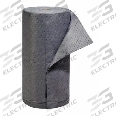 PIG Sorbent Roll: 150 ft Lg, 32 in Wd, Gray, Polypropylene, 150 ft Roll Lg - Sorbent Rolls