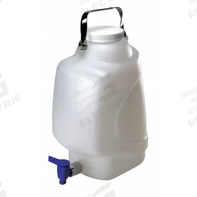 APPROVED VENDOR Carboy: 10 L, 2.64 gal, Polypropylene, 284 mm x 176 mm x 400 mm, Spigot - Swing-Handle Rectangular Carboys with Spigots
