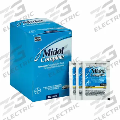 BAYER MIDOL Pain Relief: Acetaminophen/Caffeine/Pyrilamine Maleate, 25 Individual Doses - Cramp Relivers