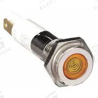 APPROVED VENDOR Flush Panel Light: 5/16 in Panel Mounting Hole Dia, LED, Yellow, Flush Head, H08 (MPN 24M066). Key specifications — Brand: APPROVED VENDOR; Electrical Connection: 0.11 Male Quick Disconnect.