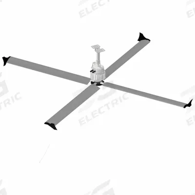 SKYBLADE Ceiling Fan: 24,148 cfm Airflow, 8 ft Blade Dia, Variable Speeds, 230V AC - Industrial HVLS Ceiling Fans
