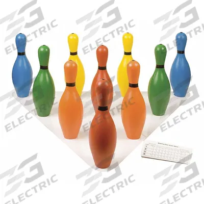 CHAMPION SPORTS Bowling Pins: (10) Bowling Pins/Score Pad/Setup Sheet, 10 Targets (MPN BP10CLR) - Floor Bowling