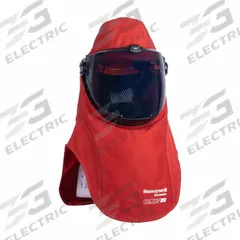 HONEYWELL SALISBURY Arc Flash Hood: 4 PPE CAT, 40 cal/sq cm ATPV, Cotton/Nylon Blend, Std, Gray/Red (MPN FH40RG-C-PP). Key specifications — Size: Universal; Garment Material: Cotton/Nylon Blend; Includes: Front Brim Hard Hat; Brand: HONEYWELL SALISBURY; Hood Window Type: Face Shield Fitted; Ventilated: Yes; Ventilation Type: Vent; Window Material: Polyphenyl Ether.