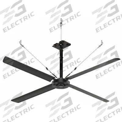 HUNTER INDUSTRIAL Ceiling Fan: 55,119 cfm Airflow, 10 ft Blade Dia, Variable Speeds, 240V AC - Industrial HVLS Ceiling Fans